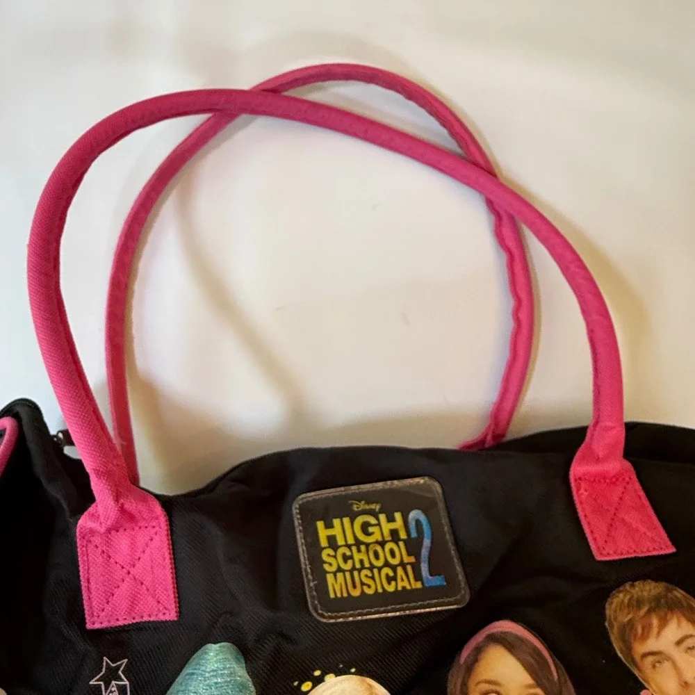 VTG Disney High School Musical 2 Duffel Bag Pink Black Y2K 2000s Movie Merch Bag